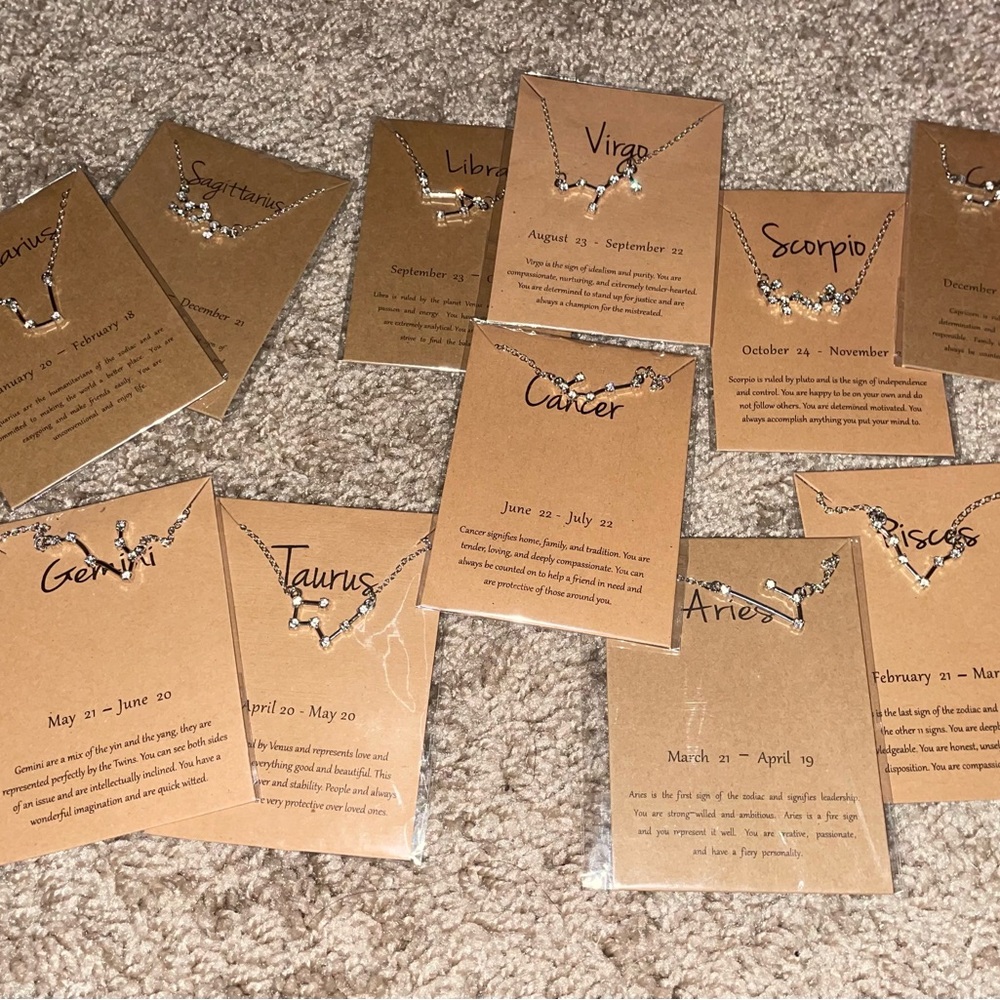 Horoscope sign necklaces- lot of 11